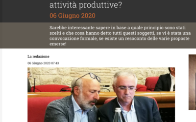 A&P: Sindaco quali sono i soggetti convocati per il sostegno alla ripresa e al futuro delle attività produttive?