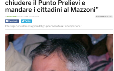 Nardini e Canzian: “Sbagliato chiudere il Punto Prelievi e mandare i cittadini al Mazzoni”